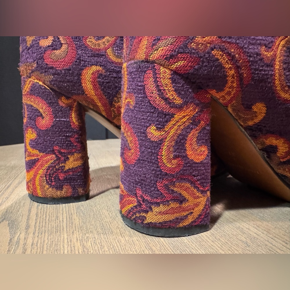 Linea Azzurra: Made in Italy: Floral Baroque Patterned Ankle Boots women size 37 - Picture 9 of 12